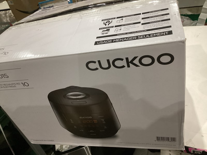 Condition photo showing Good Condition for CUCKOO High Pressure Rice Cooker 10-Cup Uncooked / 20-Cup Cooked with Nonstick Inner Pot, Large Rice Maker with 13 Menu Options and Steam Plate, Fuzzy Logic Tech, Auto Clean, Black (CRP-PK1001S)