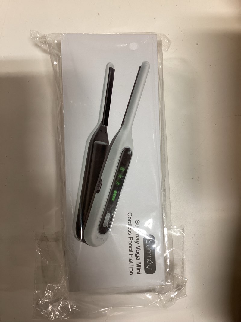 Condition photo showing New/Like New for sunmay cordless mini flat iron, 3/10" pencil hair straightener for short hair, pixie cut & bangs, portable dual voltage travel curling iron white 2