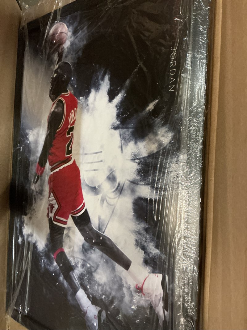 Condition photo showing New/Like New for Michael Jordan - Burst Wall Poster, 34L" x 22.4W", Black Framed Version Black Framed Version 34"L x 22.4"W