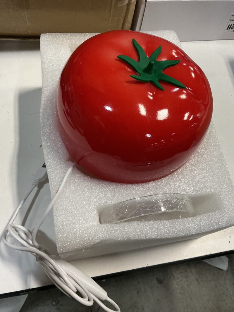 Condition photo showing New/Like New for Cute Table Lamp for Bedroom Kitchen Living Room Small Cute Night Light Fruit Bedside Side Table Lamp Kawaii Decor Vintage Funky Home Decor for Girls Room (Tomato)