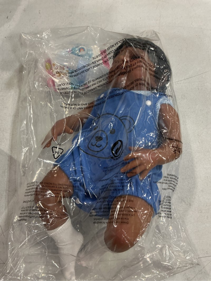 Condition photo showing New/Like New for scom reborn baby dolls black boy - 20 inch realistic african american newborn boy doll, lifelike weighted soft body real life baby dolls with clothes&accessories, gift for kids age 3+ 20 inch baby dolls cameron