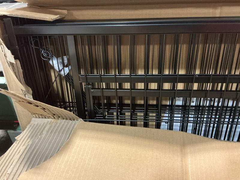 Condition photo showing New/Like New for dumos dog playpen indoor, metal 40 inch 8 panels foldable pet fence with door, outdoor small medium large dog puppy portable exercise play pen for rv camping, trips, play yard black 8 40-inch