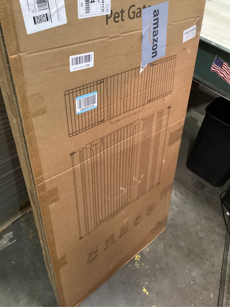 Condition photo showing New/Like New for 51" extra tall cat gate for doorway auto close encrypted cat gate 30"-49.27" adjustable width pet gate include 5.5" and 8.26" extension kits no drilling pressure mount kit black 51"h,30-49.27"w-black