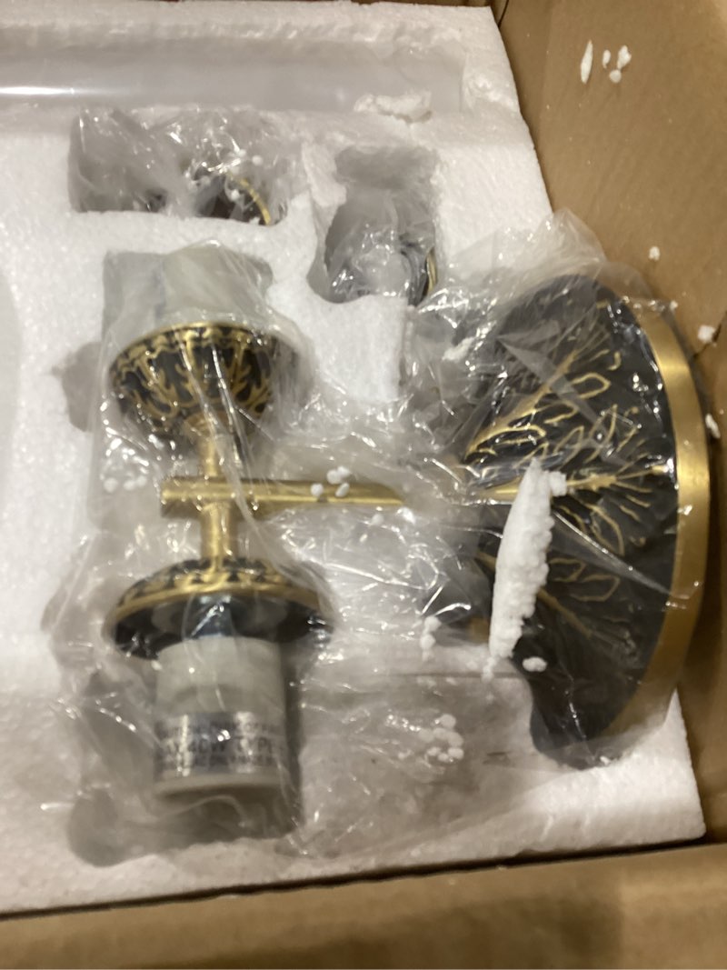 Condition photo showing New/Like New for Light fixture gold antique look white lights