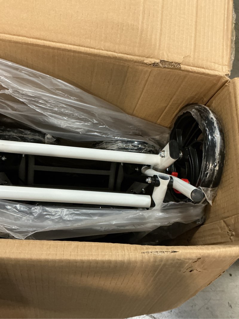 Condition photo showing Good Condition for lightweight foldable transport wheelchair, portable travel wheelchair with handbrake for adults & seniors, easy-fold design & secure locking brakes transfer wheelchairs (white)