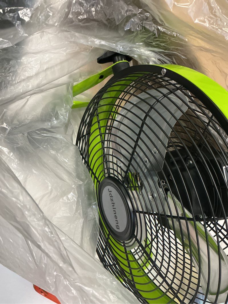 Condition photo showing Good Condition for 12 Inch Battery Operated Fan, 15000mAh Battery Powered Floor Fan, Portable Rechargeable Fan for Camping, Travel, Home and Hurricane. Cordless Outdoor Fan with Metal Blade, Green.