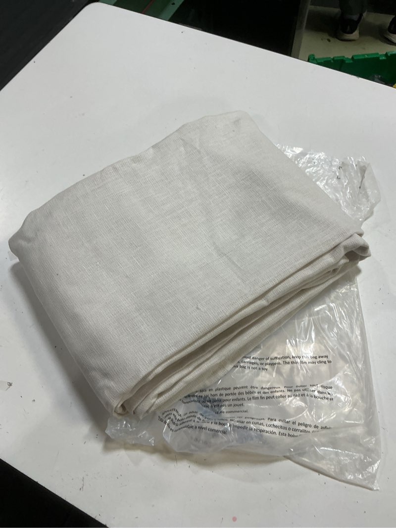 Condition photo showing New/Like New for quince heavyweight european linen room darkening curtain 48”x84” sand single panel