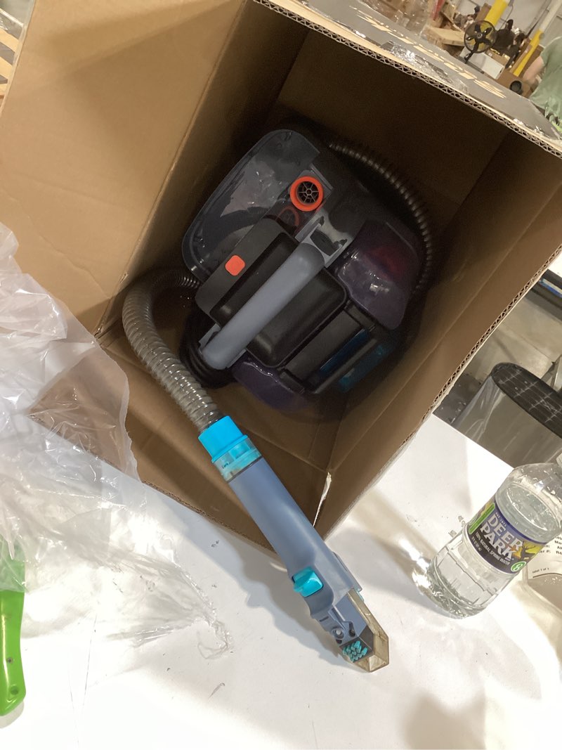 Condition photo showing As Is for incomplete. shark stainstriker portable carpet upholstery & area rug cleaner, stain & odor remover, perfect for car interiors, nordic blue, px202brn stainstriker + chemical & tool