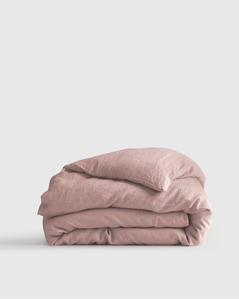 european linen duvet cover solid: dusty mauve size: king/cal king