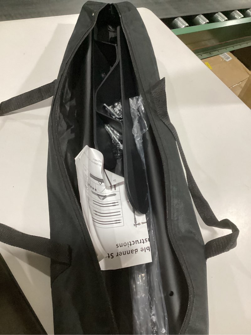 Condition photo showing As Is for Photo Backdrop Banner Stand Kit, Heavy Duty 10 x 8 FT Adjustable Telescopic Tube Back Drop Display Stand, Step and Repeat Stand for Party Photography Trade Show Booth Background, with Clips