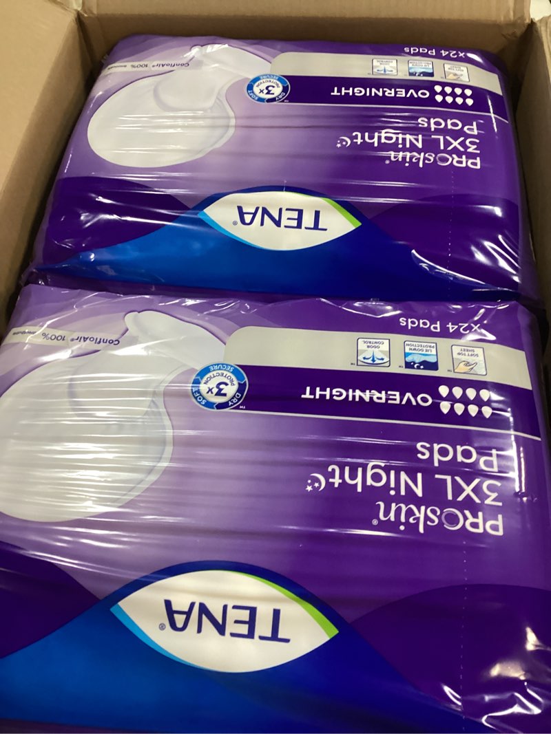 Condition photo showing New/Like New for TENA ProSkin Incontinence Pads 3XL Overnight For Men & Women 48 Count XXXL XXXL