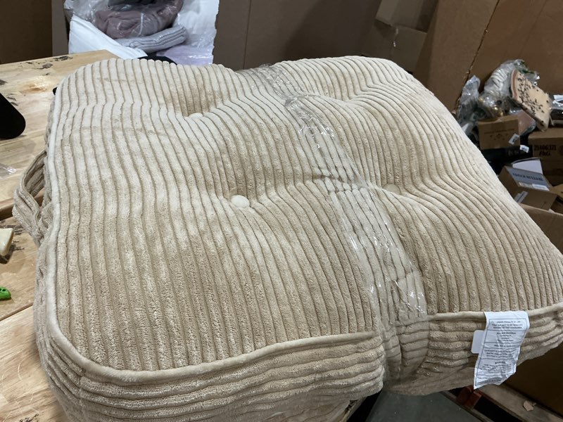 Condition photo showing Good Condition for higogogo floor pillow cushion for adults, meditation cushion pillow, large square floor sitting, tufted corduroy cover, for tatami living room or yoga, 22x22 inch, 2pack, coffee square coffee 4" thick(pack of 2)