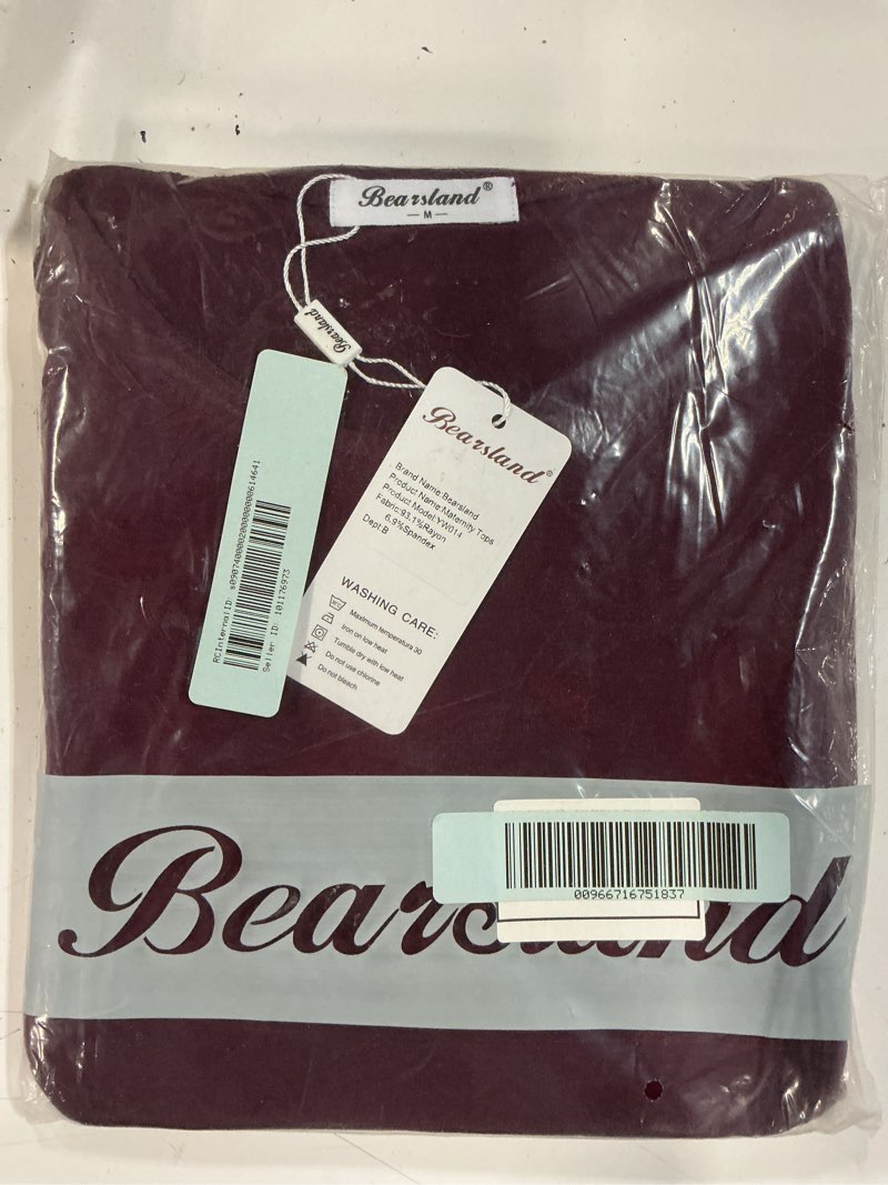 Condition photo showing New/Like New for red bearsland brand maternity top, model yw014, in a size medium