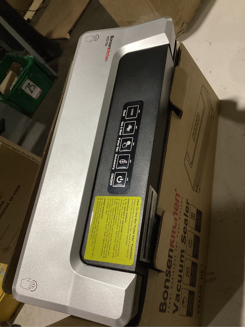 Condition photo showing Good Condition for bonsenkitchen vacuum sealer machine | compact food sealer for kitchen storage & meal prep | multiple modes?? | external vacuum system | 5 bags, silver?? silver machine + 5 bags