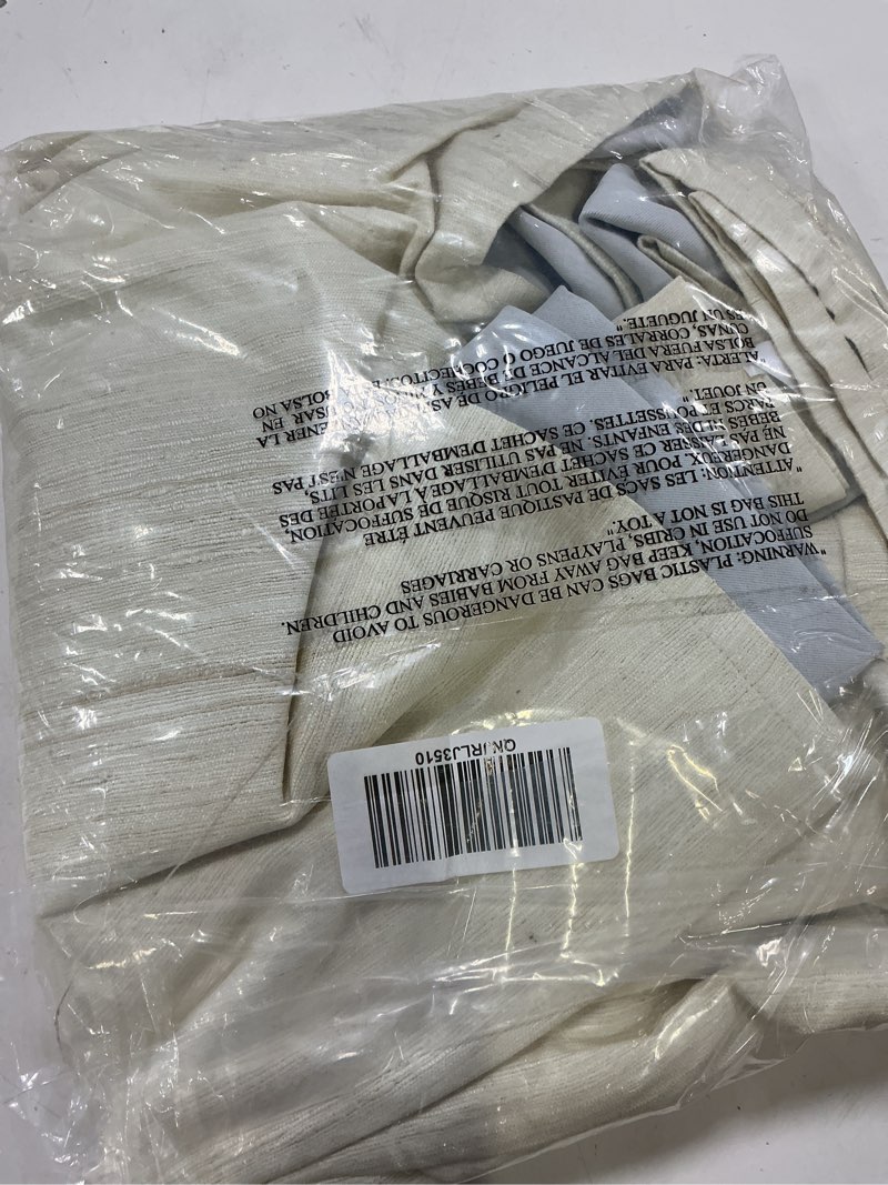 Condition photo showing Good Condition for raw silk room darkening curtain, 48x96, ivory