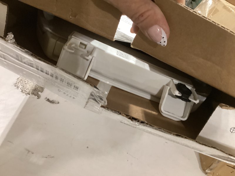 Condition photo showing As Is for kohler k-4774-0 brevia elongated white toilet seat with quick-release hinges and quick-attach hardware for easy clean, white