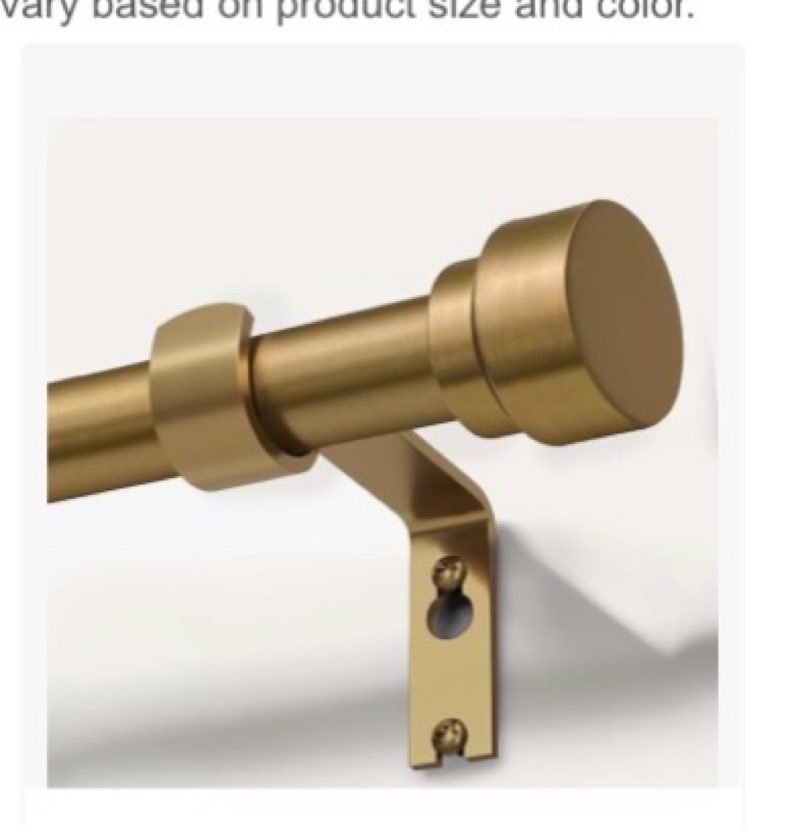 Ivilon Drapery Window Curtain Rod - End Cap Style Design 1 Inch Pole. 48 to 86 Inch Color Warm Gold