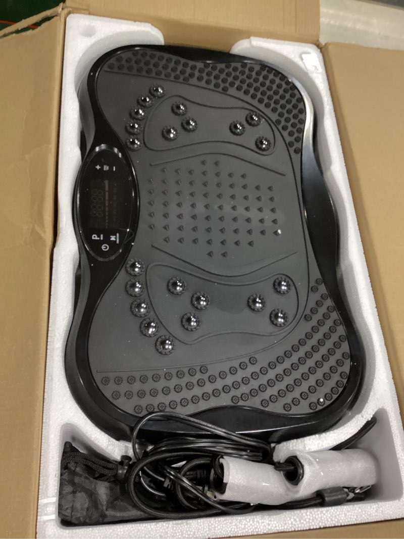Condition photo showing Good Condition for *not tested*vibration plate exercise machine, 130 levels full body workout vibrating plate for lymphatic drainage weight loss, 450 lbs capacity shake platform with resistance bands bluetooth for women men