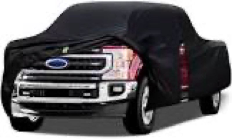 Truck Cover Waterproof All Weather, 6 Layers Pickup Cover Fit for Ford F150, Chevrolet Silverado 1500, Gmc Sierra, Ram 1500, Toyota Tundra (T4 Fit Truck Length Up to 250 inch) Black T4 Fit Truck Length Up To 250 inch