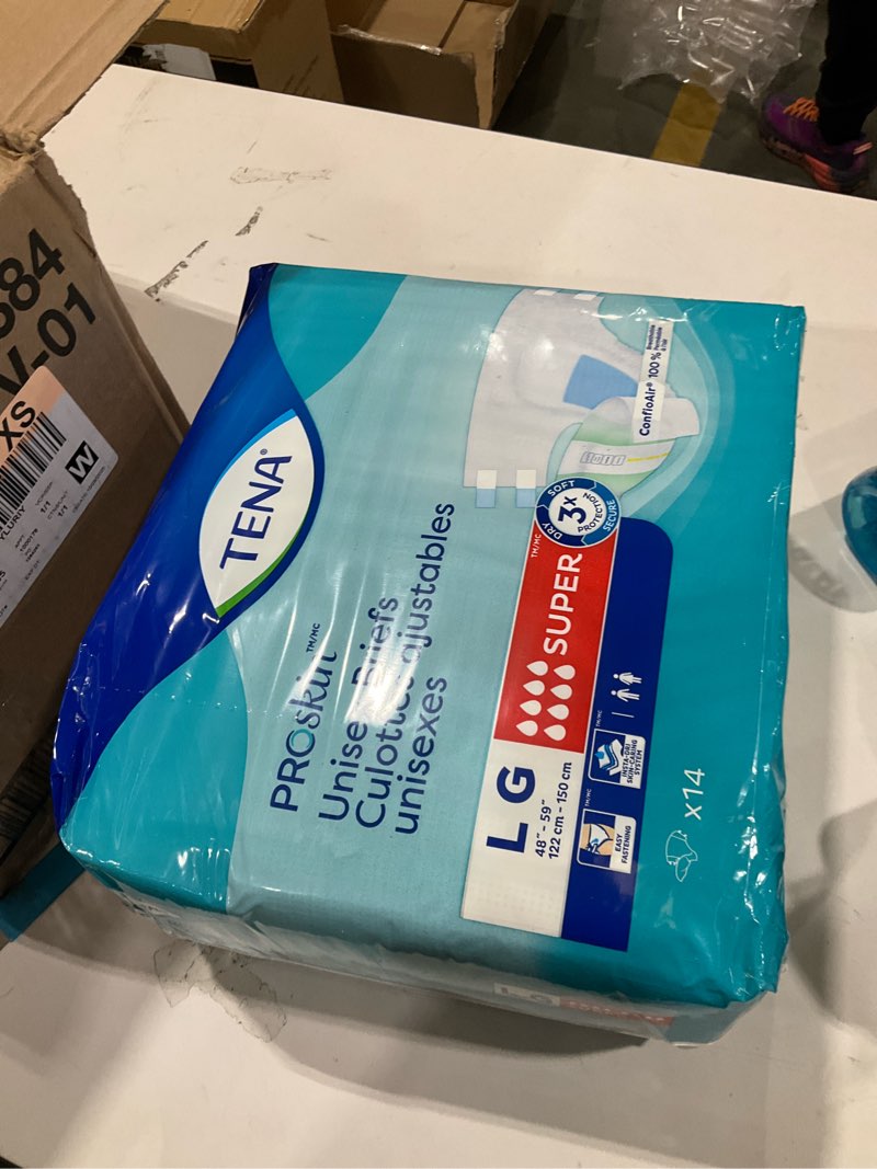 Condition photo showing Good Condition for TENA ProSkin Unisex Adult Diapers with Tabs, Maximum Absorbency, Large, 14 ct Large 14