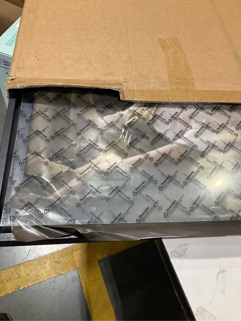 Condition photo showing As Is for 19x27 Picture Frame Black with Black Backboard, Wooden Curved Extra Wide Edges Puzzle Frame, Vintage Style Poster Frame 19x27 for Wall Decor. Black 19x27