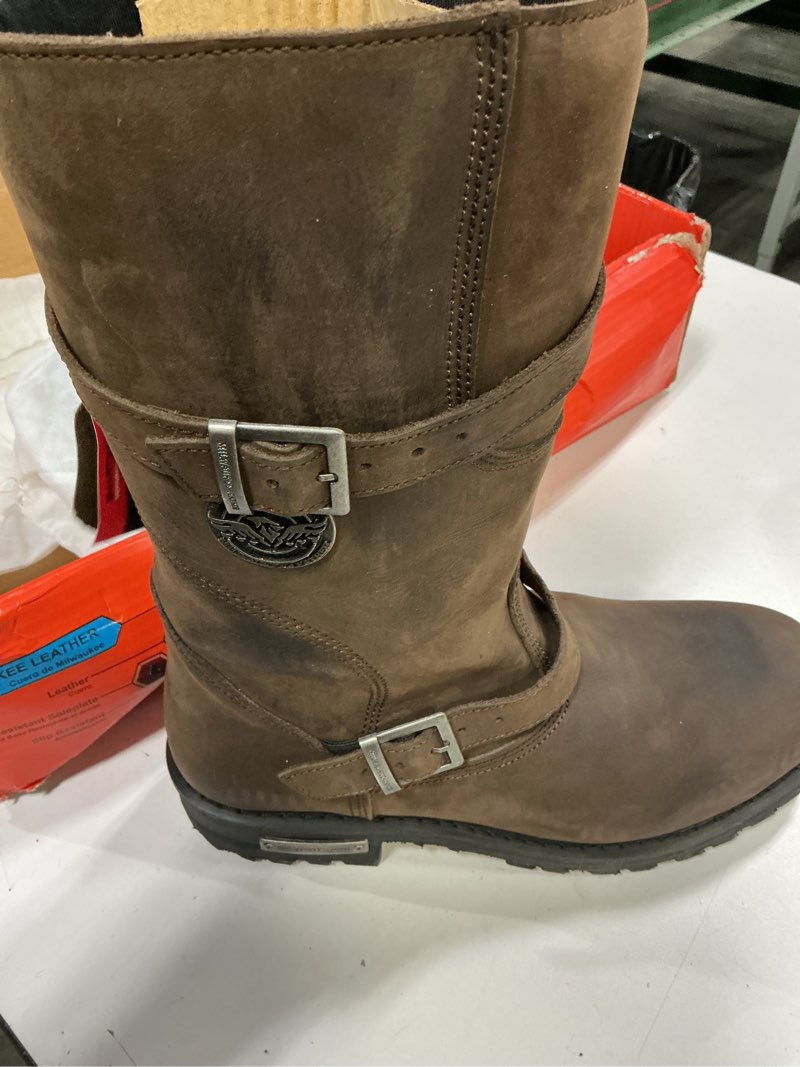 Condition photo showing Good Condition for milwaukee leather 9063 men's distressed brown leather boots, size 11, 1/2nwbmilwaukee