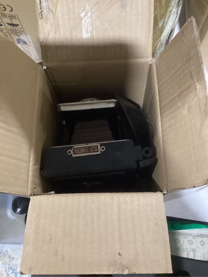 Condition photo showing As Is for vintage camera statue model showcase decorative props showcase camera crafts collectible figurine home desktop decoration camera model- slr