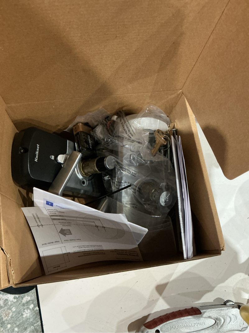 Condition photo showing As Is for kwikset smartcode 955 light commercial keyless entry satin chrome keypad electronic handle lock ft. smartkey security