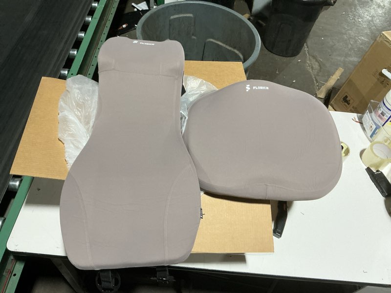 Condition photo showing Good Condition for florich car seat cushion with neck pillow lumbar support kit memory foam seat cushion for car ergonomic back support headrest for driving car seat pillow back sciatica tailbone pain relief, gray