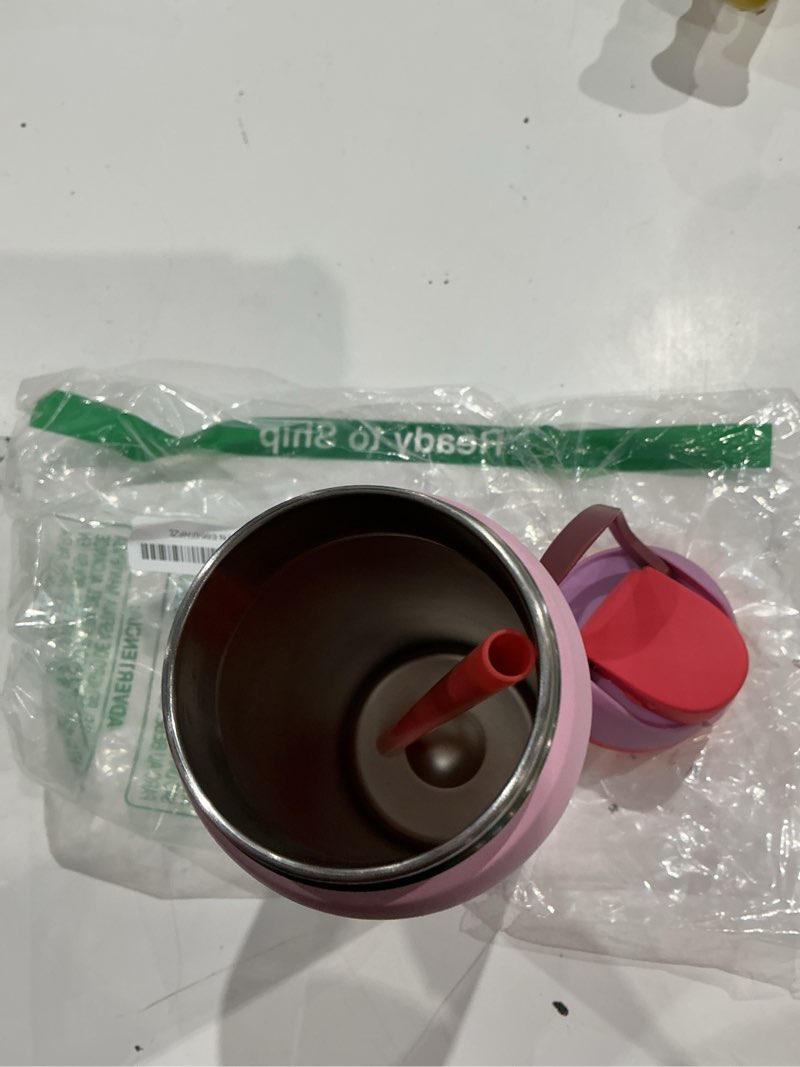 Condition photo showing Good Condition for owala freesip insulated stainless steel water bottle with straw for sports and travel, bpa-free sports water bottle, 32 oz, pink, angel food cake angel food cake 32 ounces