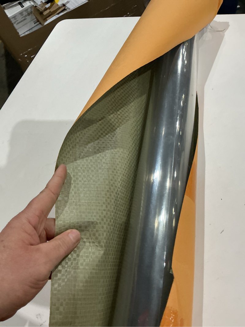 Condition photo showing Good Condition for delamu office chair mat for hardwood floor, 30"×48" office computer desk chair mat, clear pvc heavy duty floor protector mats for rolling chairs (only for hard floor) 30" x 48" transparent