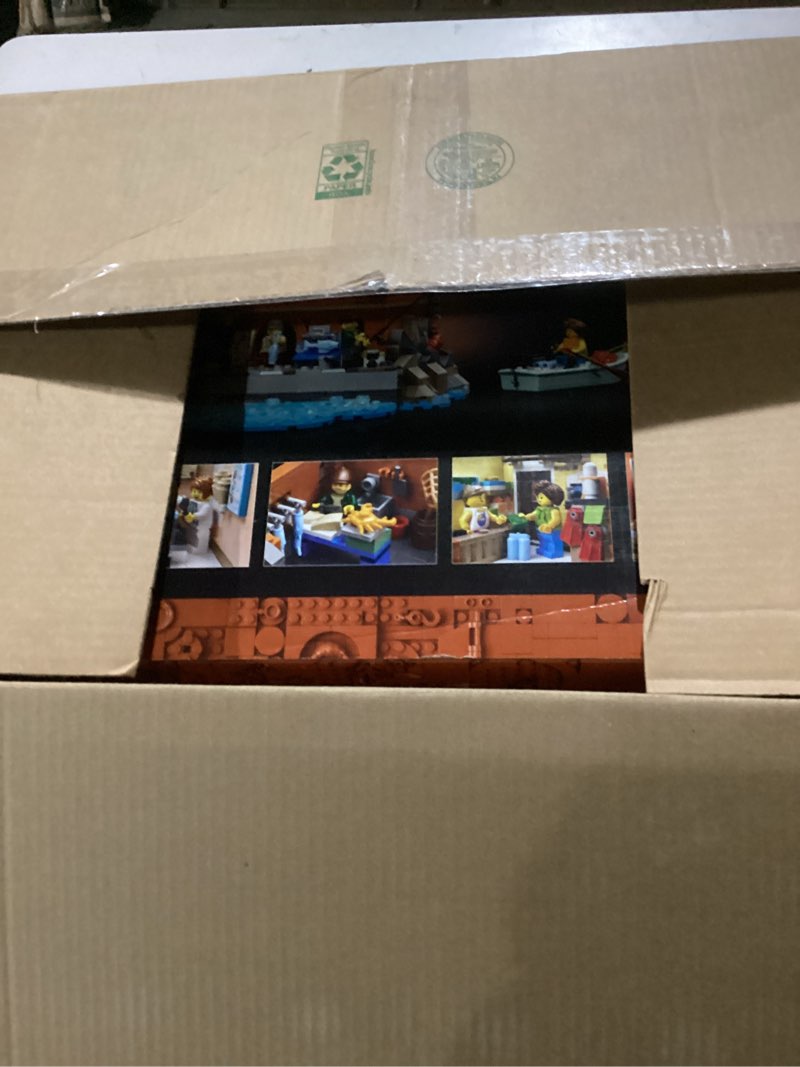 Condition photo showing As Is for lego ideas italian riviera building set for adults - diy home & office decor for men & women ages 18+ - construct 3 colorful buildings & 10 minifigures w/accessories - gift idea for birthdays - 21359