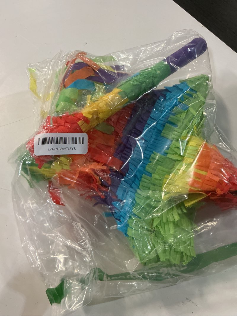 Condition photo showing As Is for cinco de mayo star pinata 12.6 x 12.6 inches. fiesta party supply for fiesta taco party, luau event photo props, mexican theme decoration, carnivals festivals, taco tuesday event