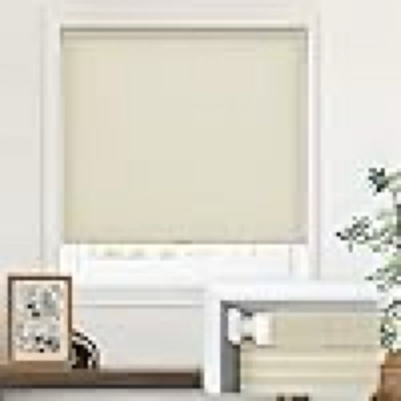 LazBlinds Cordless Cellular Shades, No Tools No Drill Light Filtering Honeycomb Shades Pleated Blinds for Windows, 32'' W x 48'' H, Cream