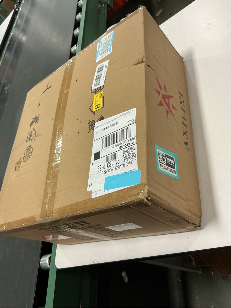 Condition photo showing New/Like New for AXILIXI Modern Crystal Chandelier - 20" Crystal Ceiling Pendant Light 4 Tier Raindrop Flush Mount Chandelier in Black and Gold for Entryway, Foyer, Dining Room