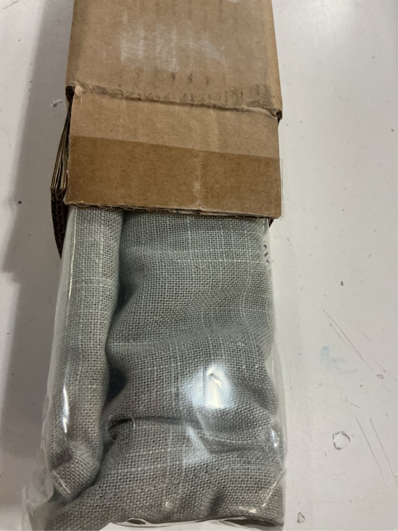 Condition photo showing New/Like New for madison park kyler cordless roman shades - single panel, lightweight linen blend fabric, natural design, easy installation, light filtering window blind, bedroom, living room decor 27" w x 64" h grey 27"w x 64"h linen blend grey