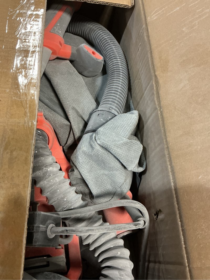 Condition photo showing As Is for Drywall Sander, 1000W Popcorn Ceiling Removal Tool, Automatic Drywall Sander with Vacuum Dust Collection, LED Light, 6 Variable Speed 800-2200RPM, Foldable & Extendable Handle,15Pcs Sanding Discs Orange Red