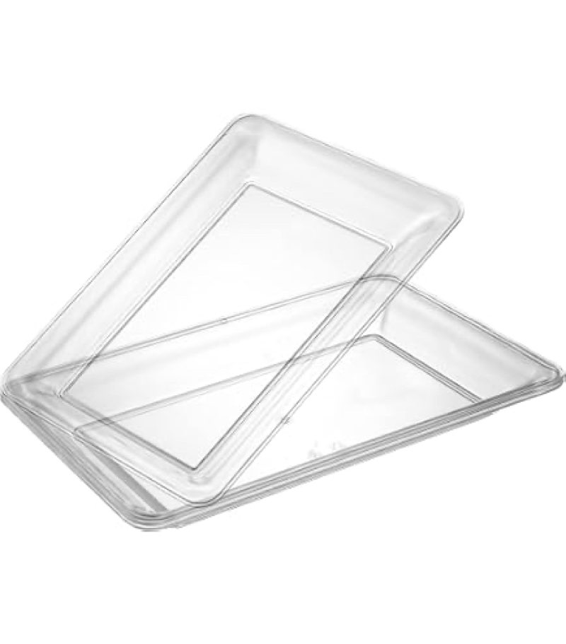 clear plastic square serving trays
