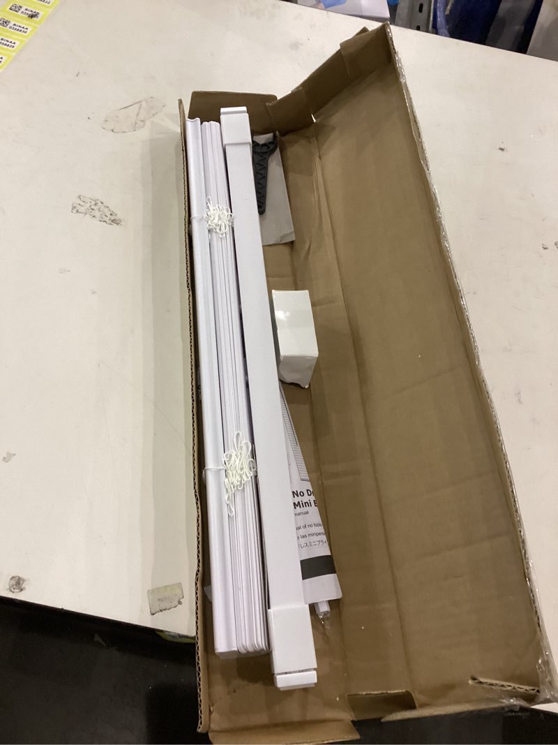 Condition photo showing Good Condition for LazBlinds No Tools No Drill 1" Vinyl Mini Blinds, Cordless Blinds for Windows, Light Filtering Horizontal Window Blinds & Shades, 20" W x 36" H, White Cordless-white 20" W x 36" H