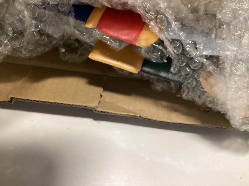 Condition photo showing As Is for Solar Christmas Nutcracker Garden Decorative Lights Yard Stakes Outdoor 2Packs of 45.28In Nutcracker Soldier Standing for Driveway Door Garden Yard Lawn