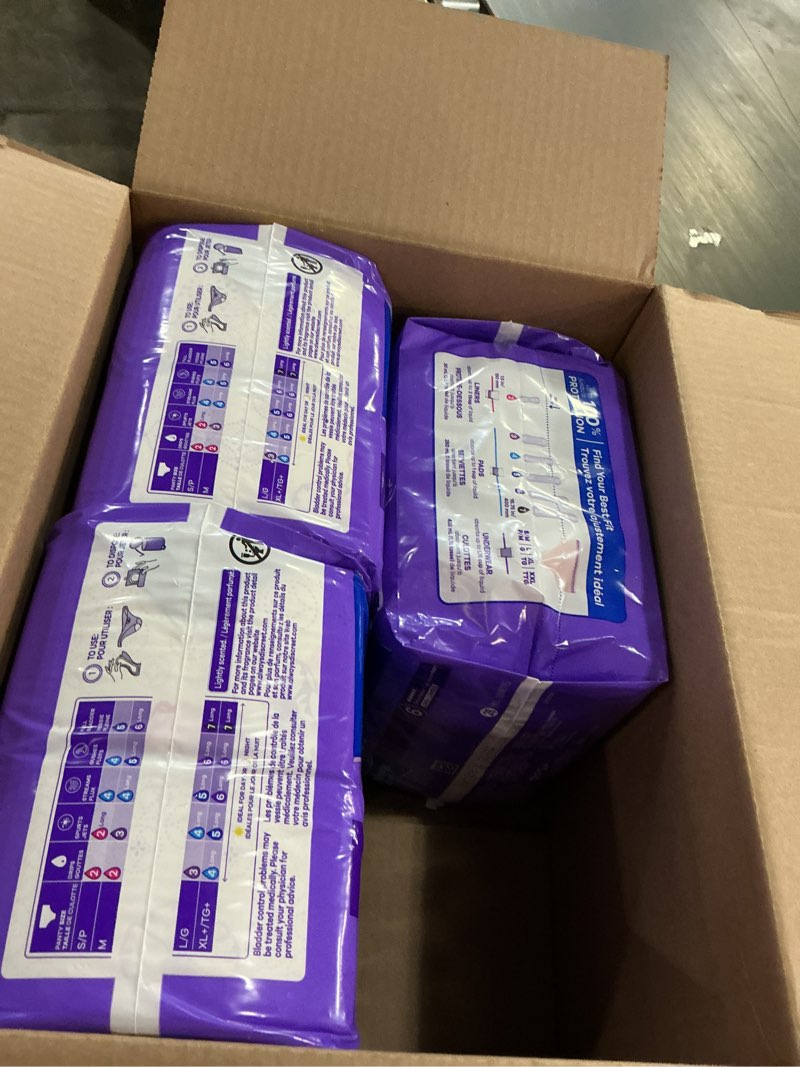 Condition photo showing Good Condition for (incomplete )always discreet adult incontinence pads for women, extra heavy absorbency, long length, postpartum pads, 112 count (4 packs of 28) long 112