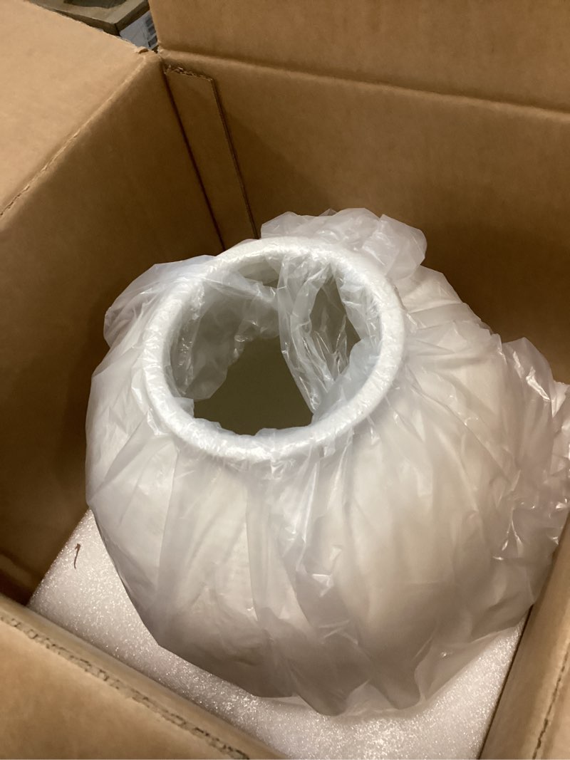 Condition photo showing Good Condition for Large White Ceramic Vase, 10.8 inch Round Minimalist Textured Vase, Rustic Farmhouse Decor for Home, Living Room, Shelf, Table, Wedding & Entryway Decoration (Sandstone White) 10.8"-Oval White-10.8"