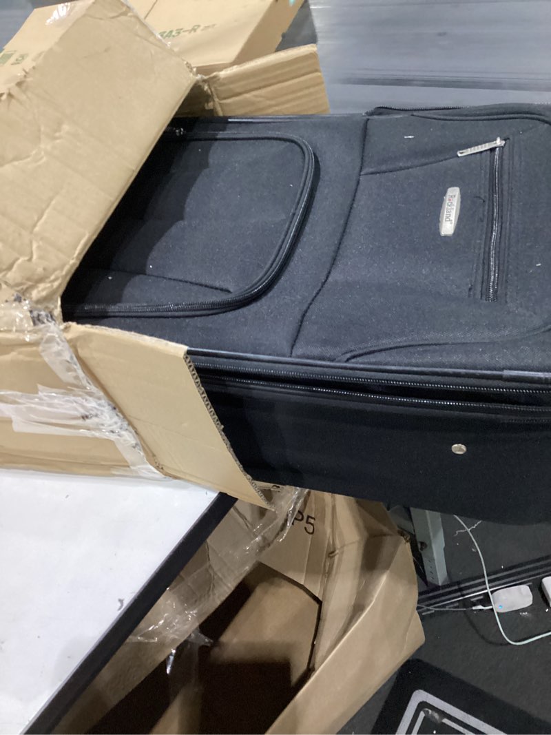 Condition photo showing Good Condition for rockland fashion softside upright luggage set, expandable, black, 2-piece (14/19) 2-piece set (14/19) black