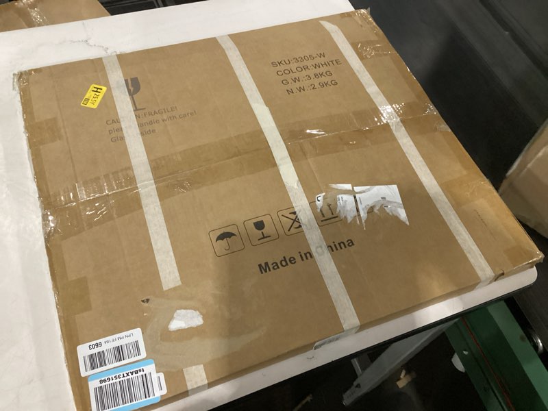 Condition photo showing As Is for fennio vanity mirror with lights?20"x23" lighted makeup mirror, large makeup mirror with lights, touch sensor with dimmable 3 modes? square white white 20"l x 22"w
