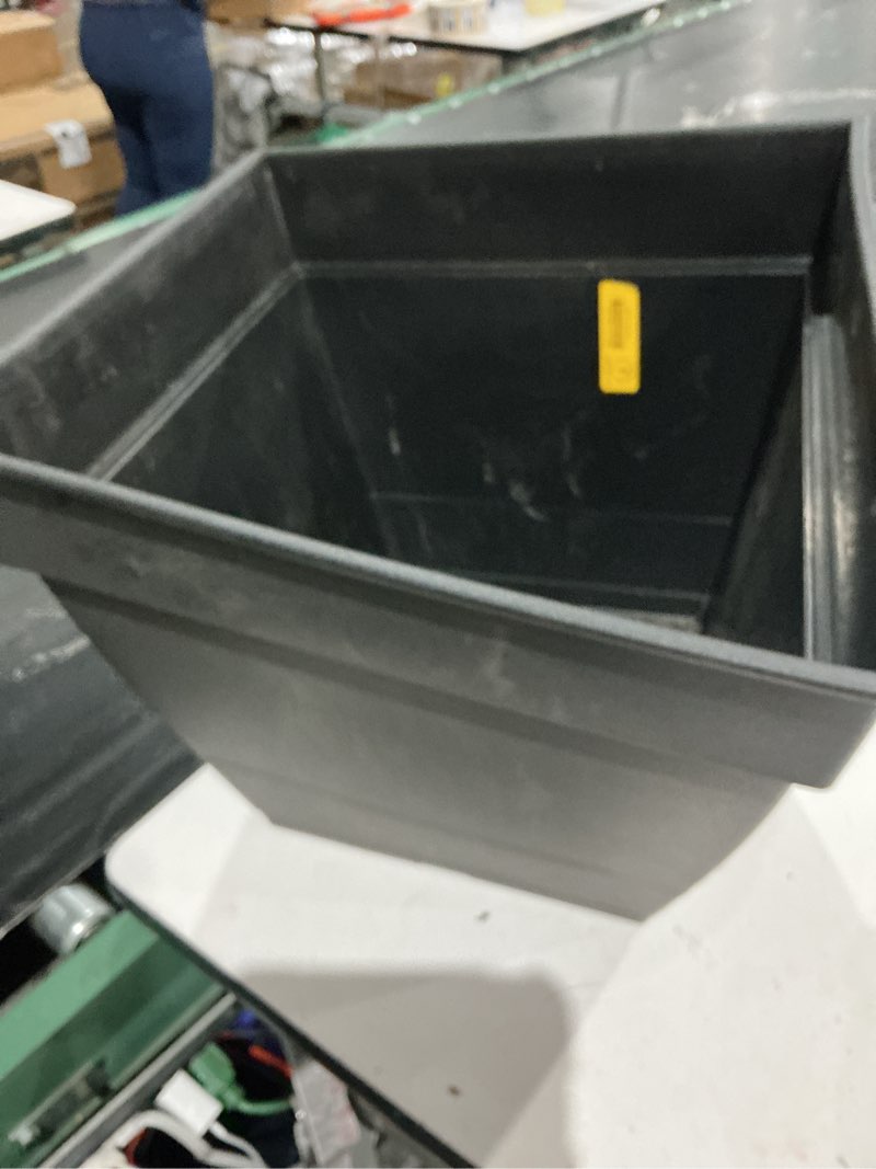 Condition photo showing As Is for 1k+ bought last week style selections square 17.52-in w x 17.52-in l x 14.02-in h black recycled plastic indoor/outdoor