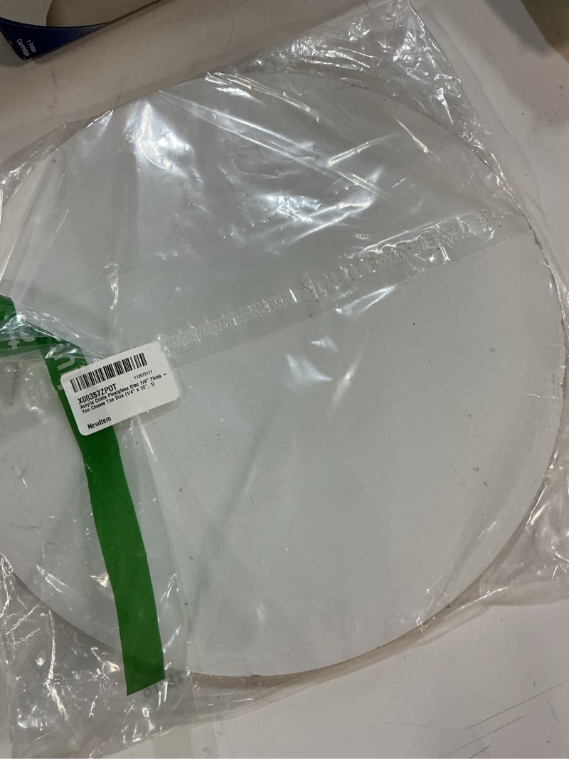 Condition photo showing New/Like New for acrylic circle plexiglass disc 1/4" thick - you choose the size (1/4" x 6", 1) 1/4" x 6" 1