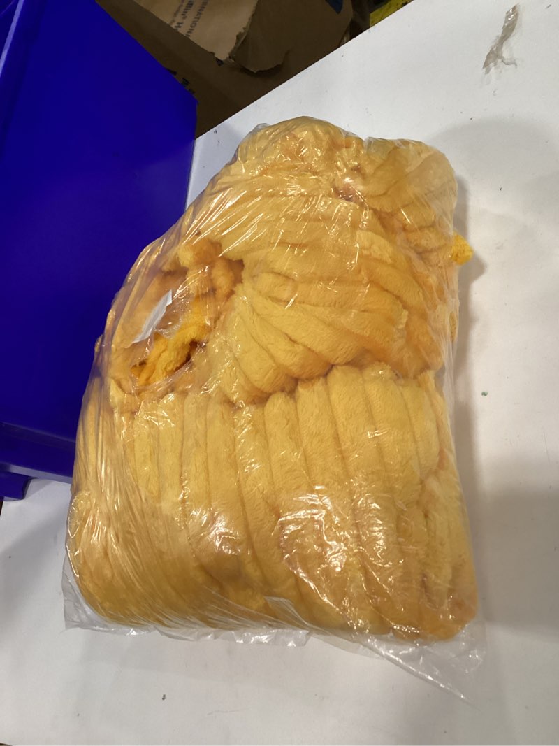 Condition photo showing As Is for newcosplay super soft twin blanket mustard yellow premium silky flannel fleece 3d ribbed jacquard lightweight bed blanket all season use (mustard yellow ribbed, twin(60"x80")) mustard yellow ribbed twin(60"x80")