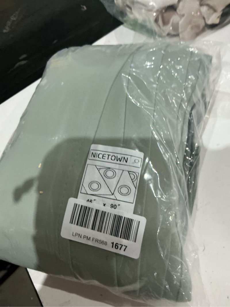 Condition photo showing Good Condition for nicetown blackout living room curtains 90 inches long - energy saving thermal insulated sound dampening grommet room darkening window treatments for bedroom (sage green, 2 panels, w46 x l90) sage green 46"w x 90"l (pack of 2)