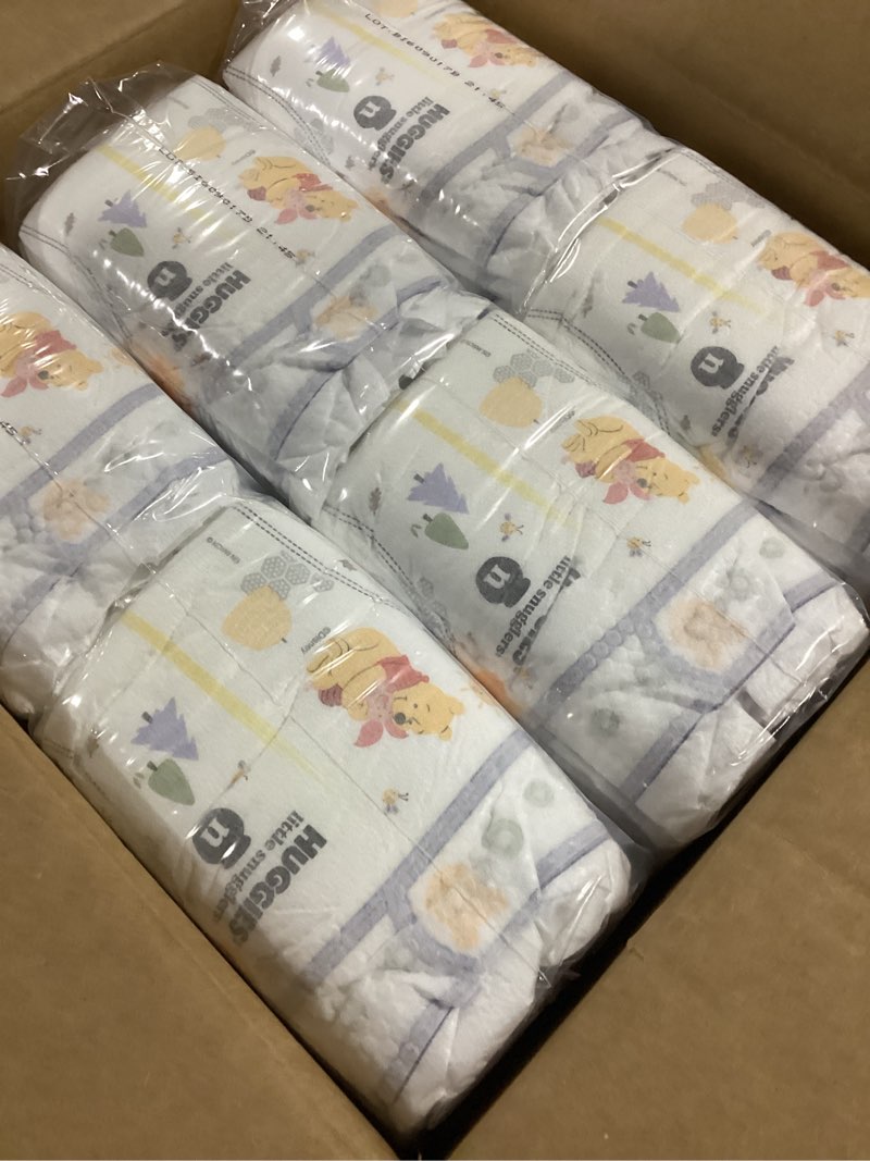 Condition photo showing New/Like New for huggies size newborn diapers, little snugglers baby diapers, size newborn (up to 10 lbs), 144 count, packaging may vary
