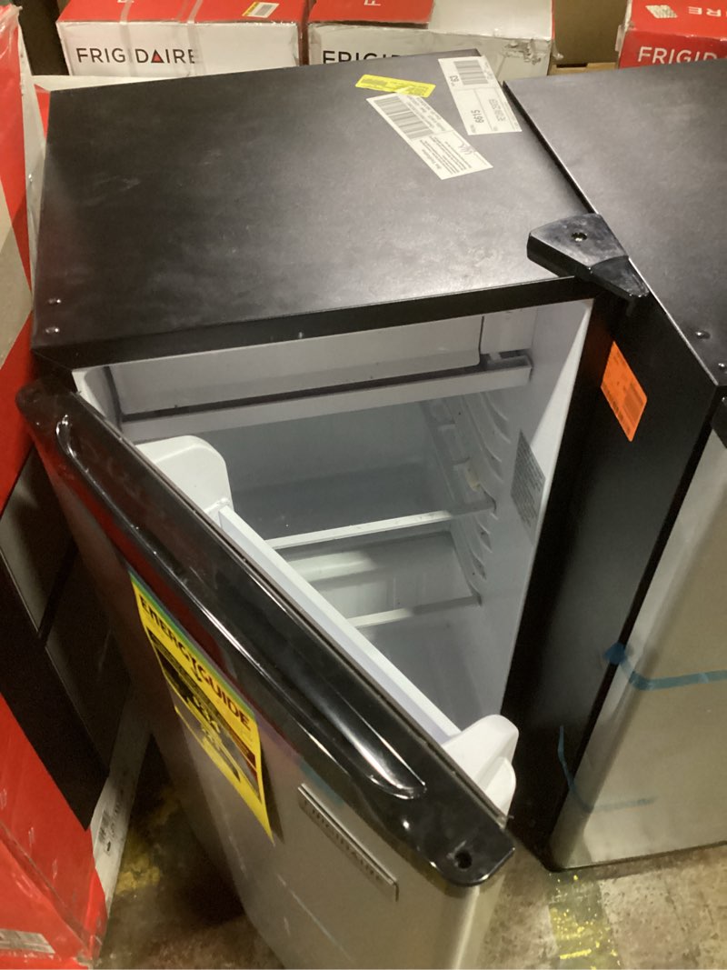 Condition photo showing As Is for Magic Chef MCBR350S2 3.5 Cubic-Ft Refrigerator Stainless Look